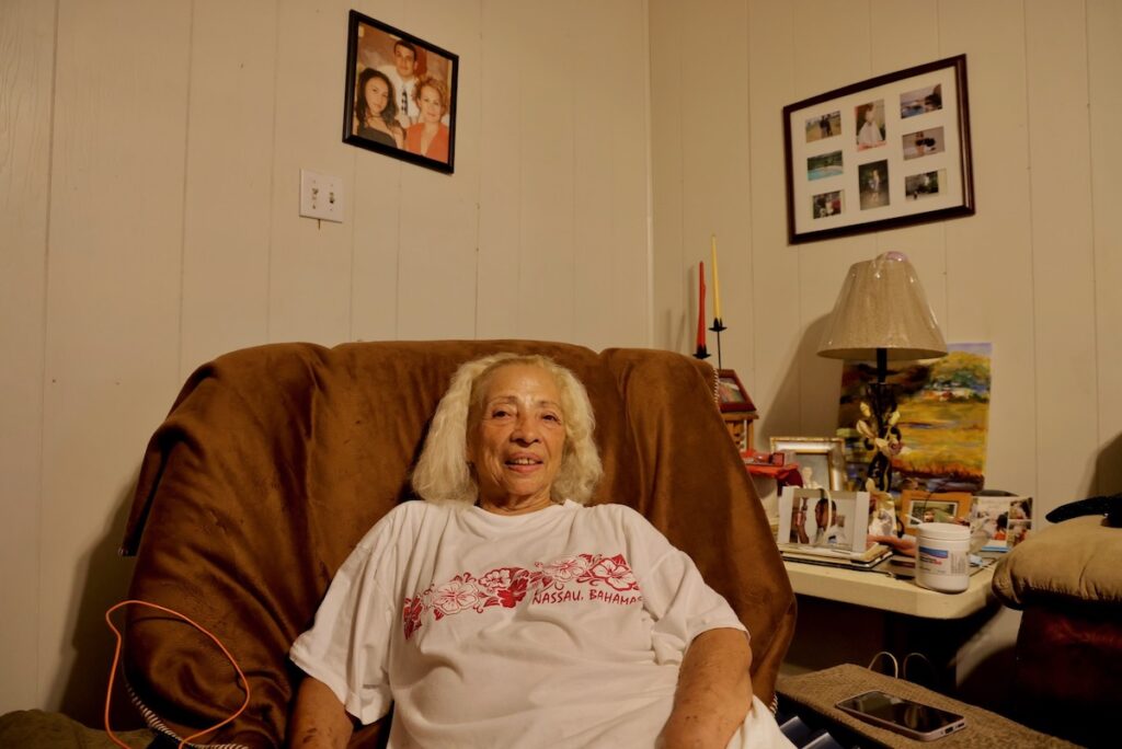 Blanca Maldonado sits in her favorite chair