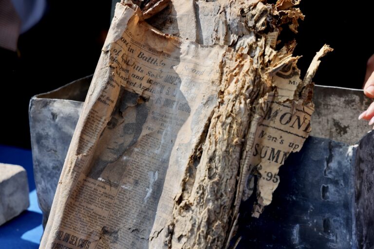 An old newspaper from the time capsule