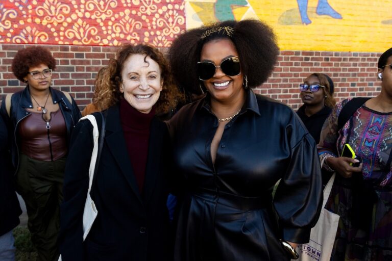 Jane Golden and Jill Scott pose for photo