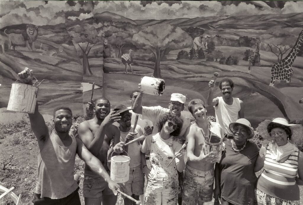 Jane Golden and the Anti Graffiti Network crew in 1985