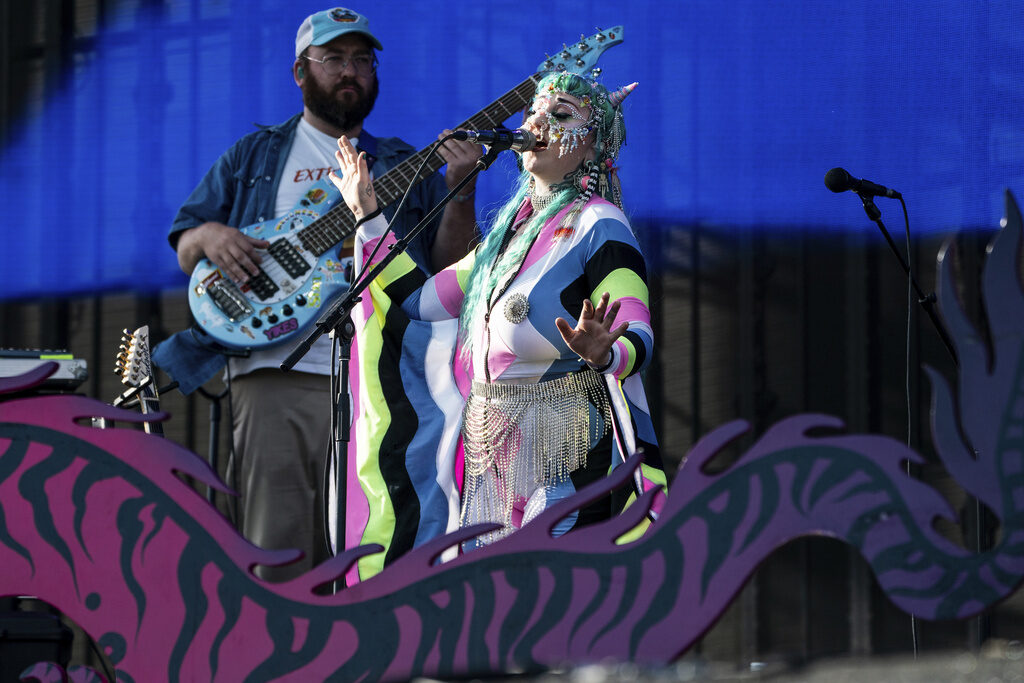 Nai Palm of Hiatus Kaiyote performs at the Coachella Music & Arts Festival
