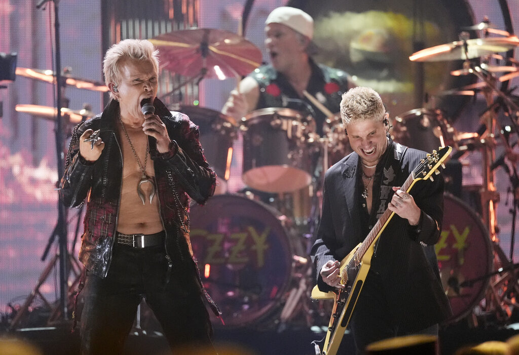 Billy Idol, Andrew Watt Singer Billy Idol performs at the Rock and Roll Hall of Fame