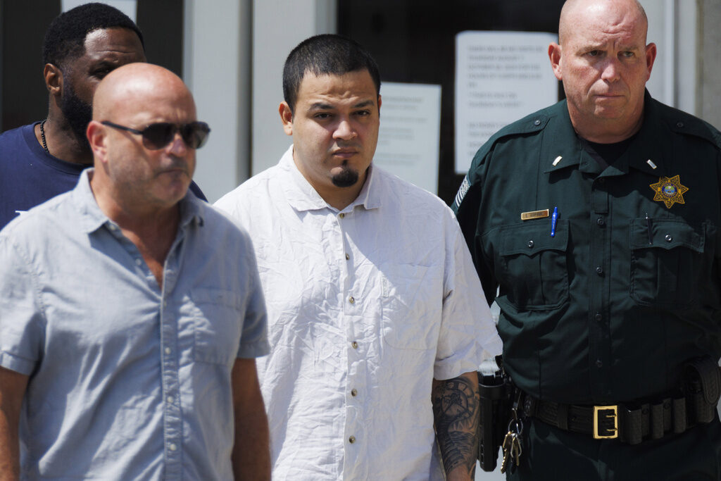 APTOPIX Deportation Error Abrego Garcia Kilmar Abrego Garcia leaves a jail accompanied by three people
