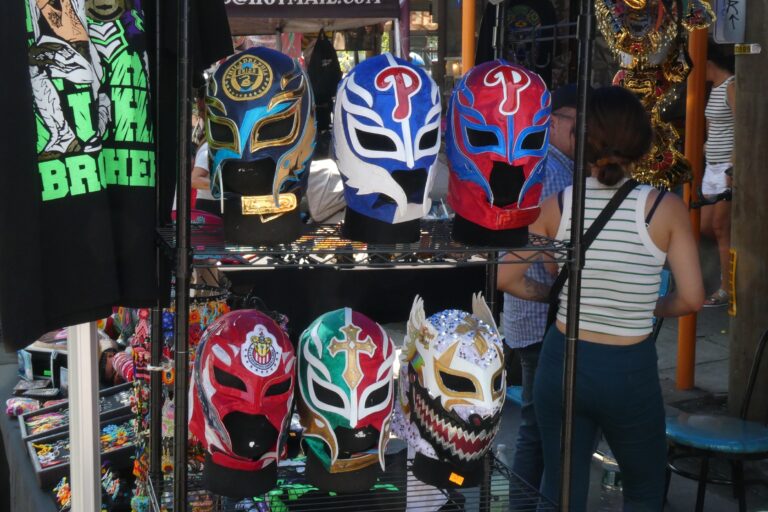 wrestling masks on display
