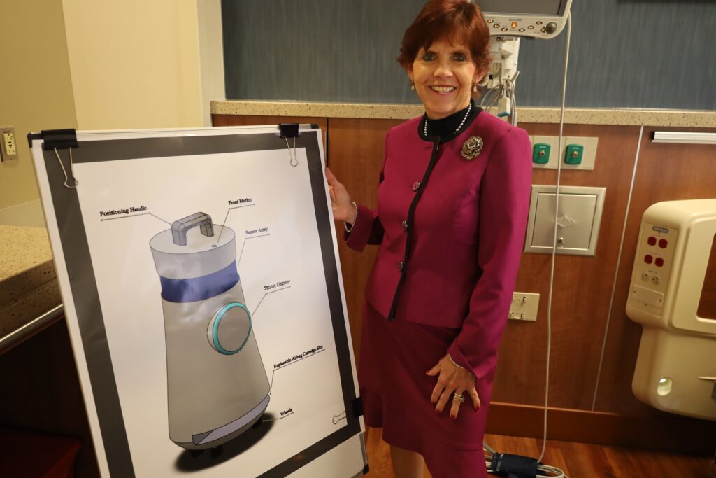 Lankenau-fall-device-3 Barbara Wadsworth smiles