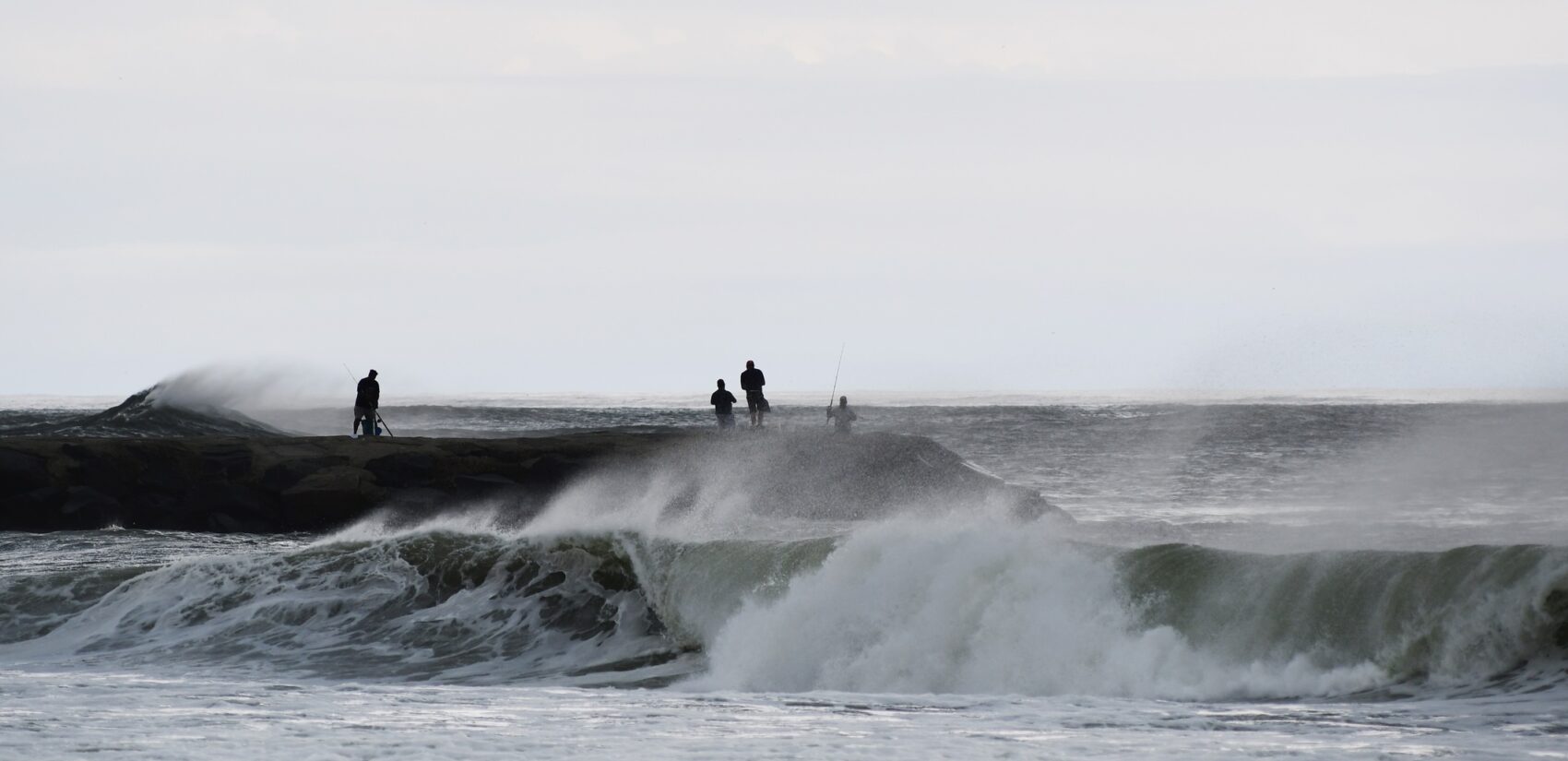 Tropical storm Philippe travels up the eastern seaboard chopping up the ocean attracting an people to the Atlantic city boardwalk waterfront. (Photo/ Adonis Page)