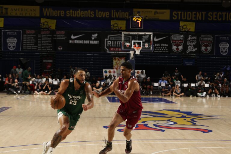 a player driving toward the hoop
