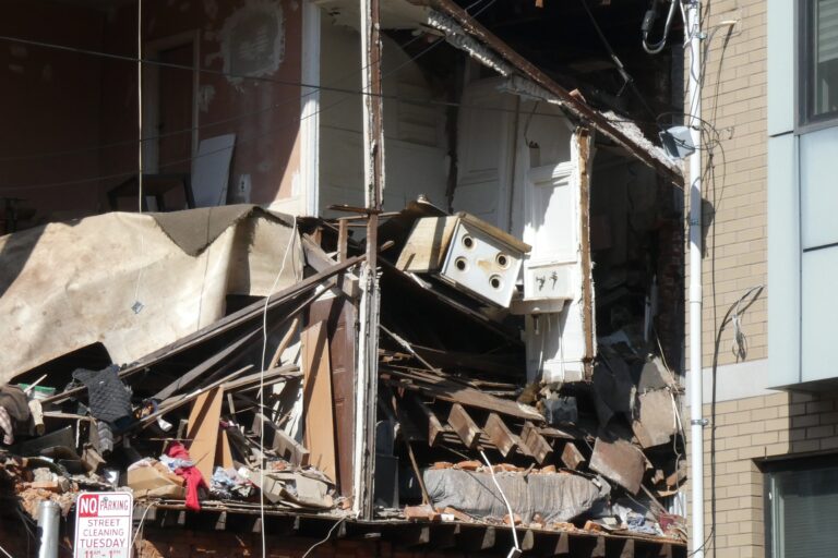 a collapsed Philadelphia house