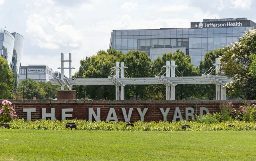 navy-yard-kp-080425-philadelphia-file a sign reads The Navy Yard in Philadelphia