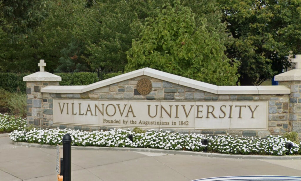 A sign for Villanova University