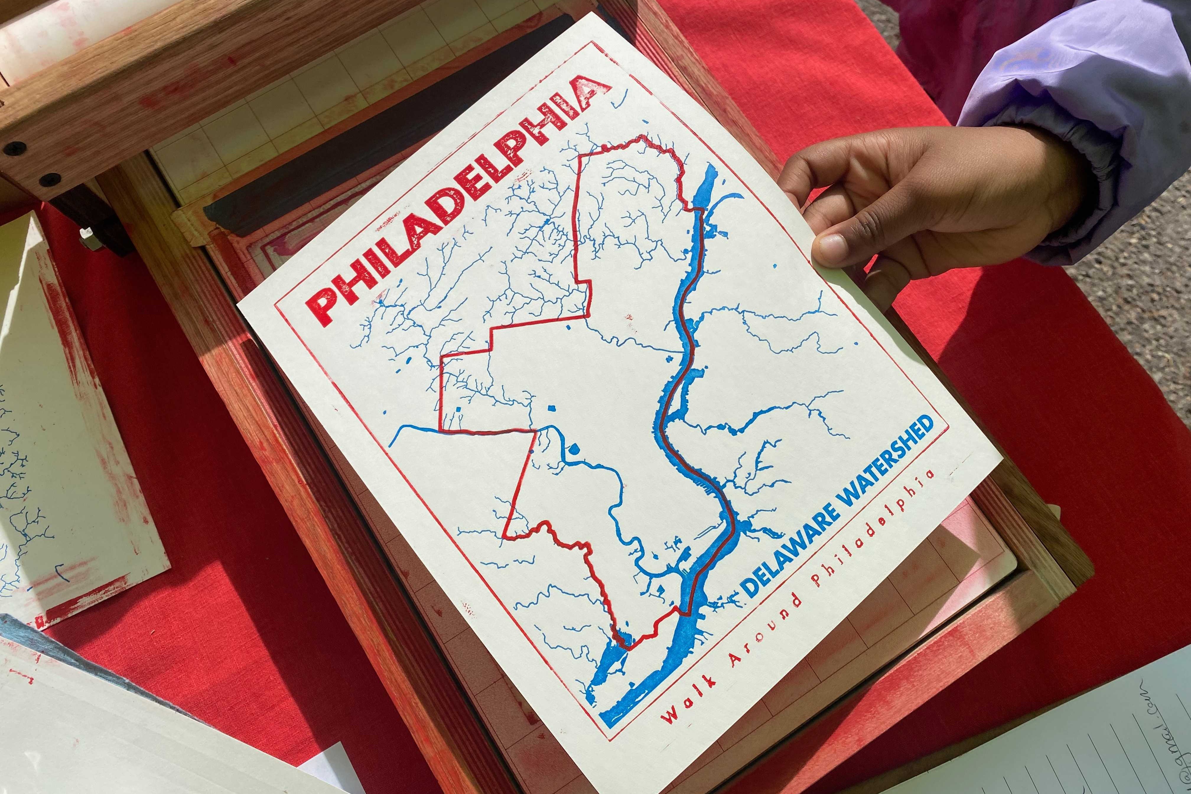 a printed map of Philadelphia