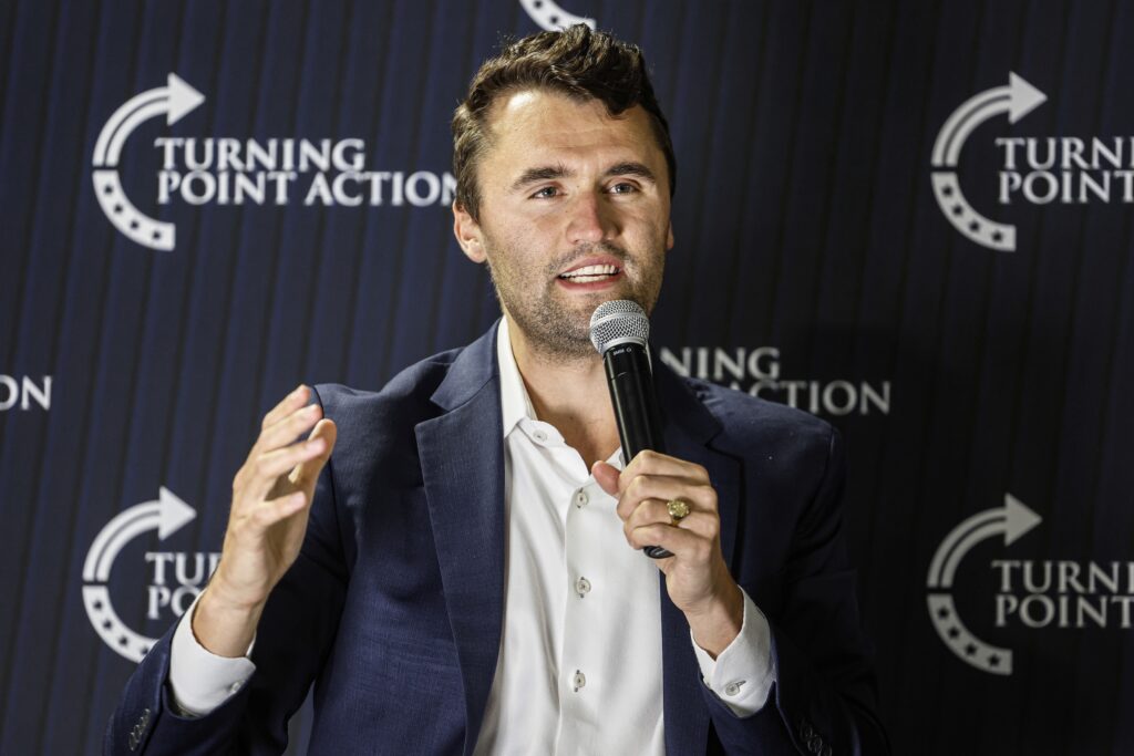 Charlie_Kirk_Shot_25253696005520 FILE - Charlie Kirk speaks during a town hall meeting (AP Photo/Jeffrey Phelps, File)