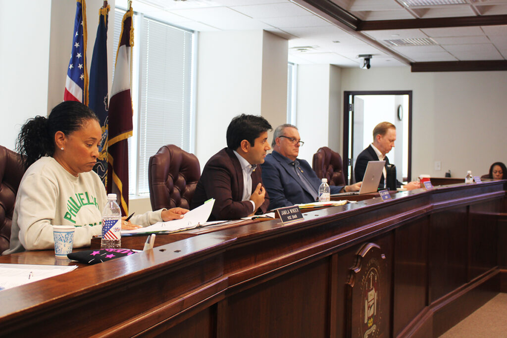 IMG_8501 Montgomery County Commissioners sit behind the commission bench