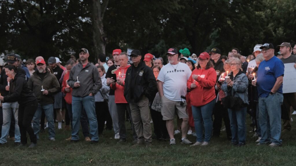 charlie-kirk-vigil-091825 Charlie Kirk vigil attendees in Northeast Philly