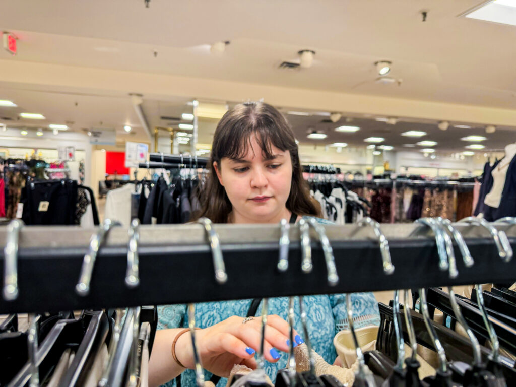 Sarah Bailey shops through clothes