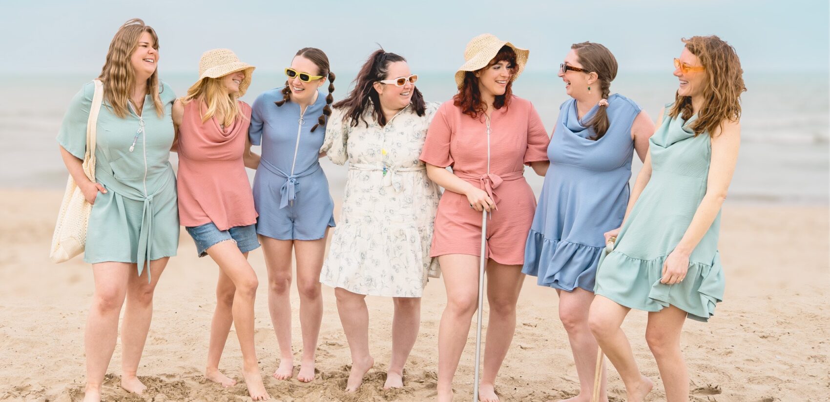 Clothes by Haley Schwartz worn by a group on the beach