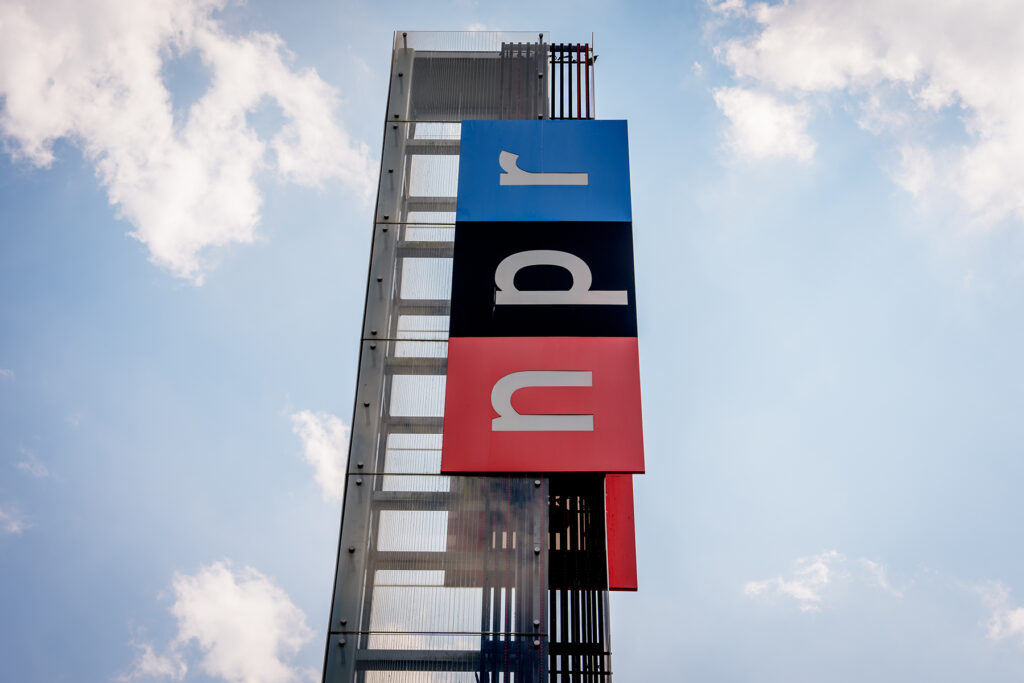 NPRs Editor-In-Chief Edith Chapin Announces She Is Stepping Down Following Congressional Funding Cuts A view of the sign outside National Public Radio headquarters in Washington, D.C.