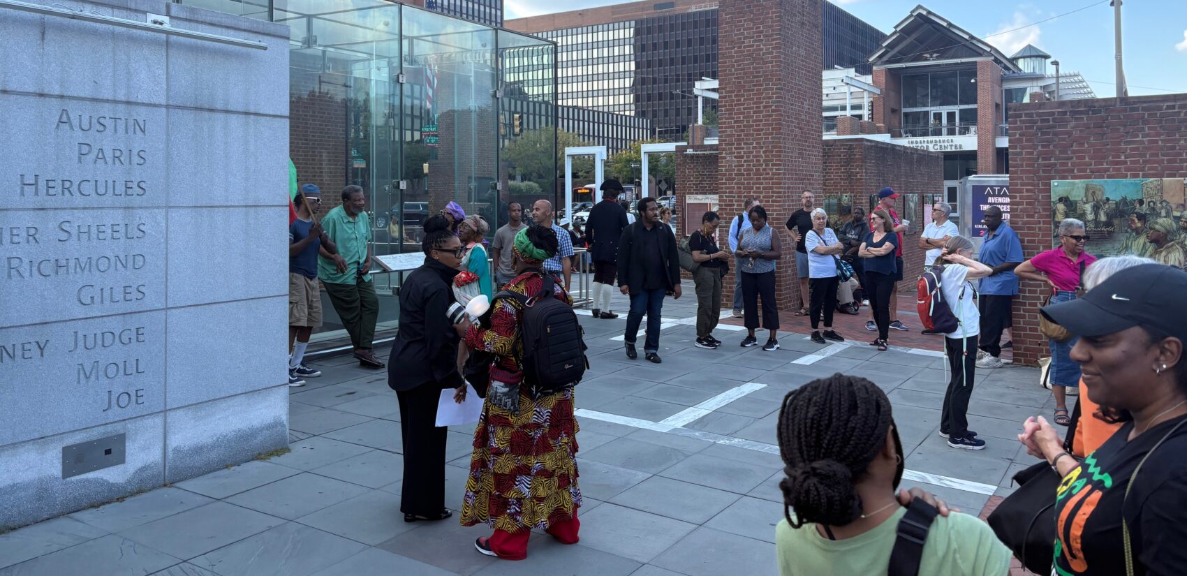 Community members gathered at Independence National Historical Park