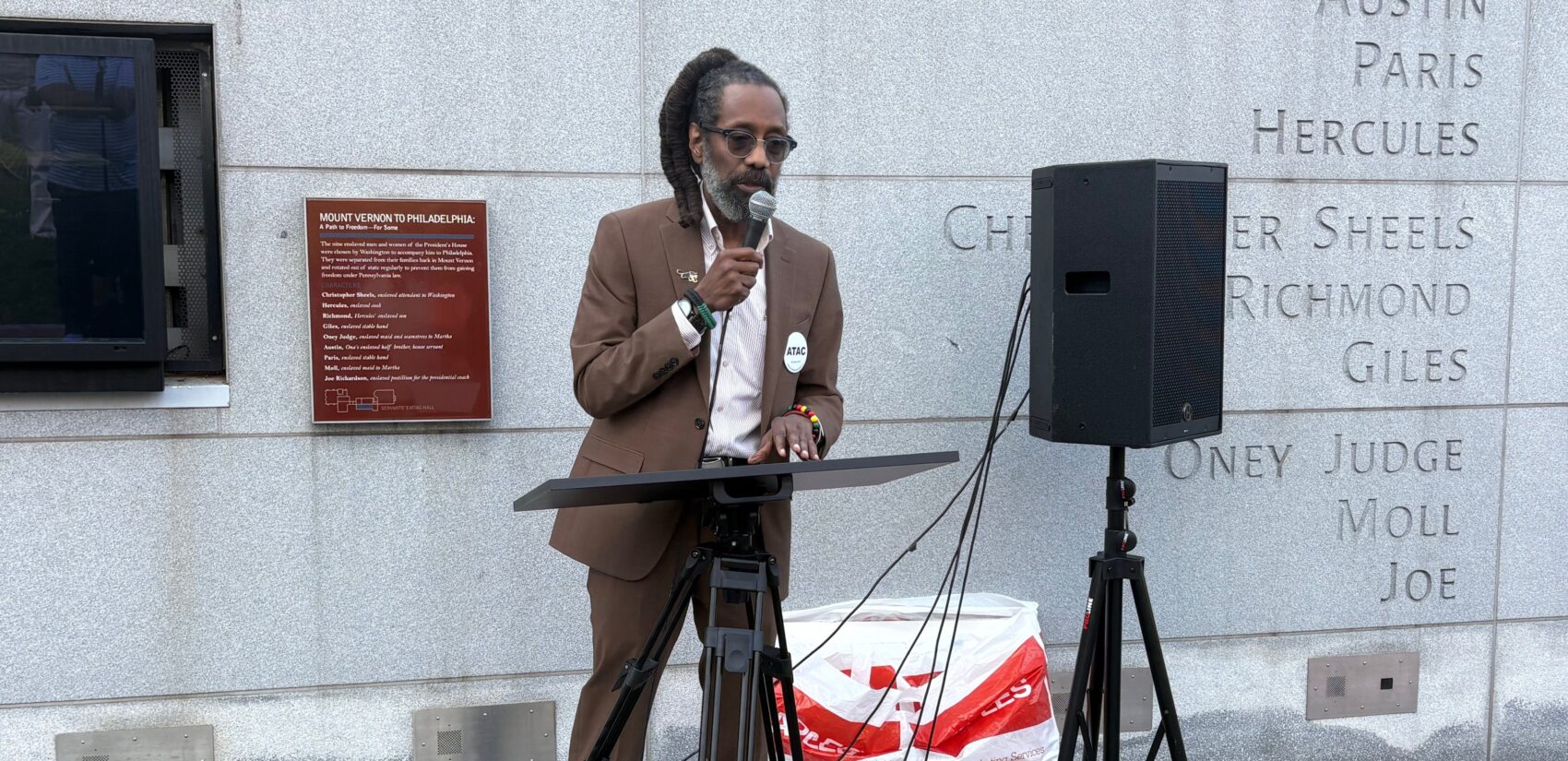 Michael Coard speaks at Independence National Historical Park