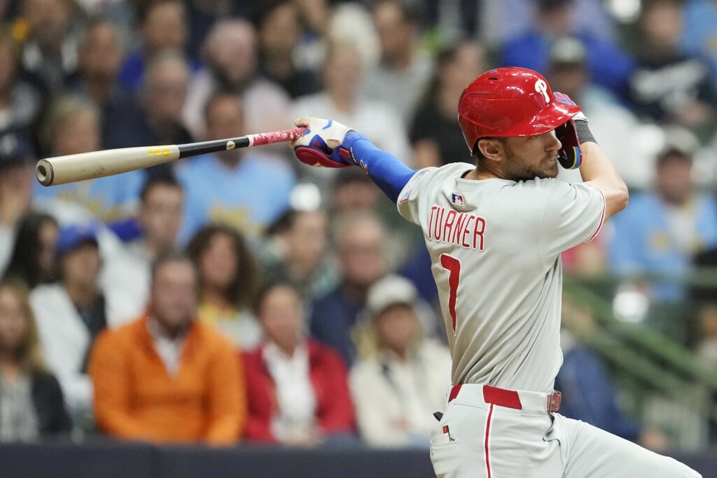 Philadelphia Phillies v Milwaukee Brewers Trea Turner of the Philadelphia Phillies