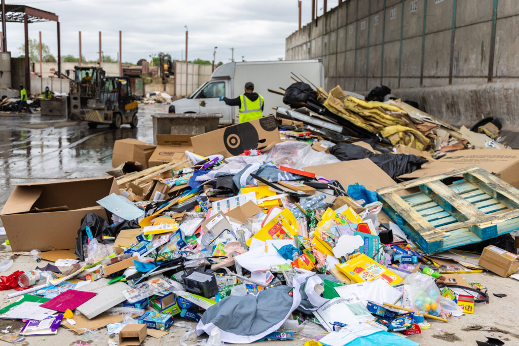 10 08 2025 k paynter burns recycling center_-6 copy A pile of children’s items at the Burns Material Recovery Facility in Philadelphia