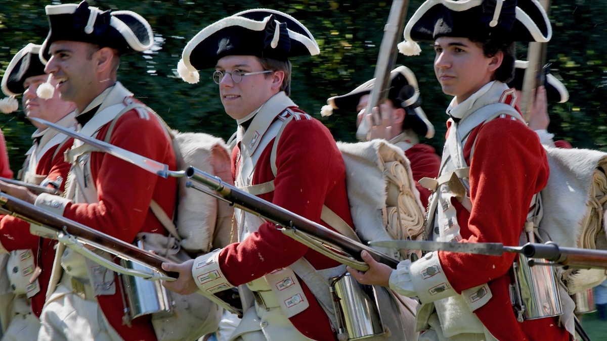 Revolutionary War reenactors recreate the Battle of Brandywine