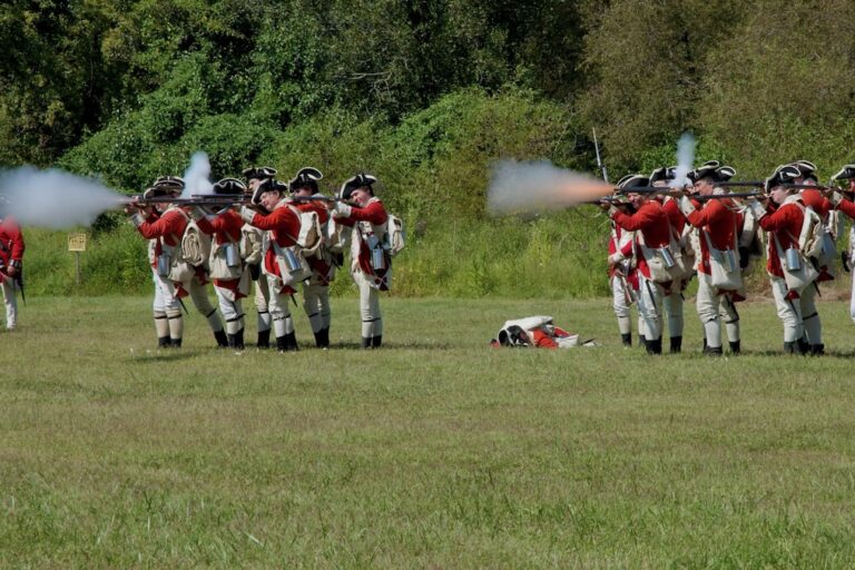Revolutionary War reenactors recreate the Battle of Brandywine