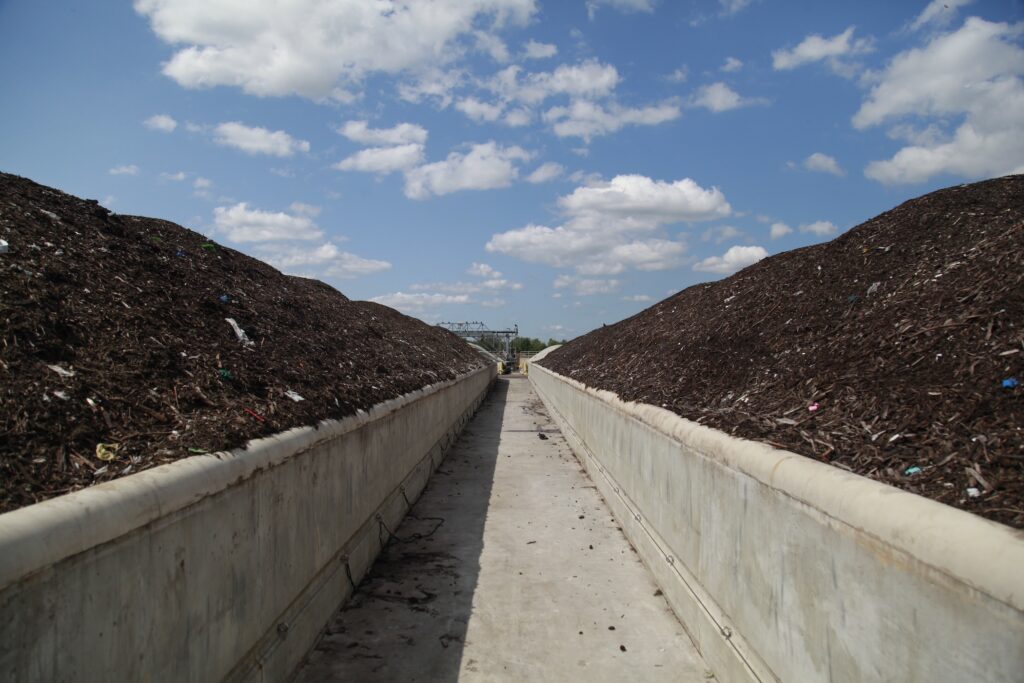 Massive rows of trash at the trash facility