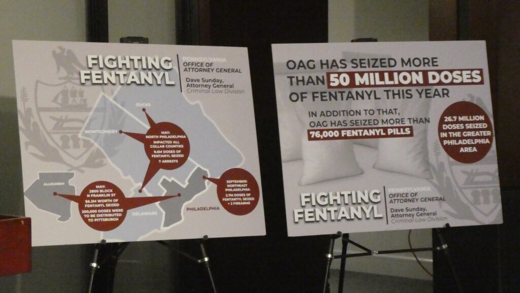 A map showing areas of drug busts