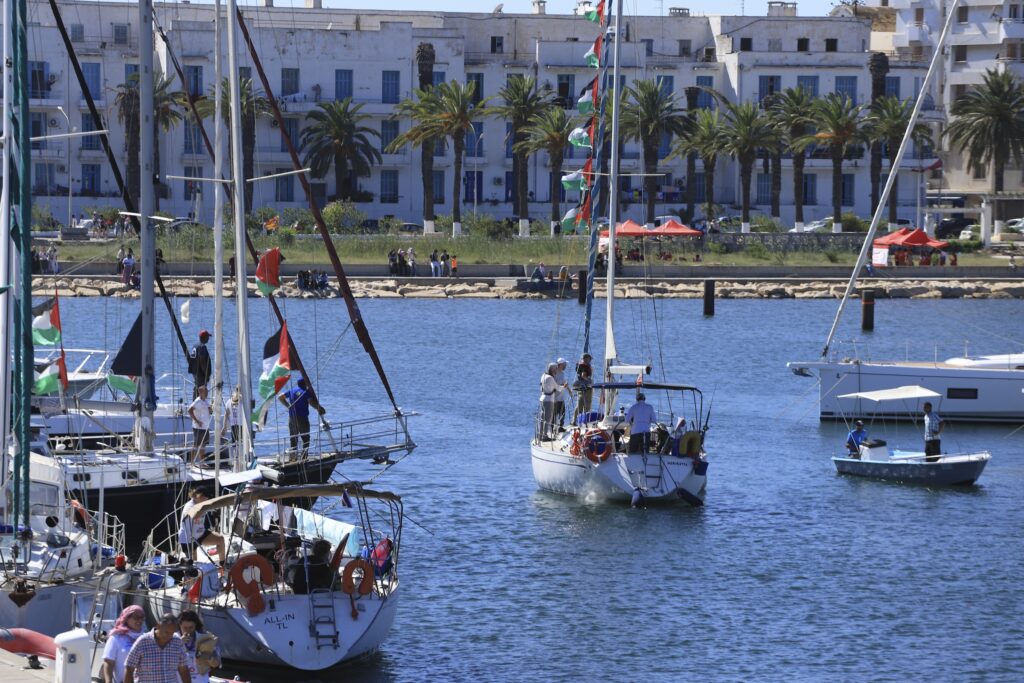 Tunisia Gaza Flotilla Several boats in a port