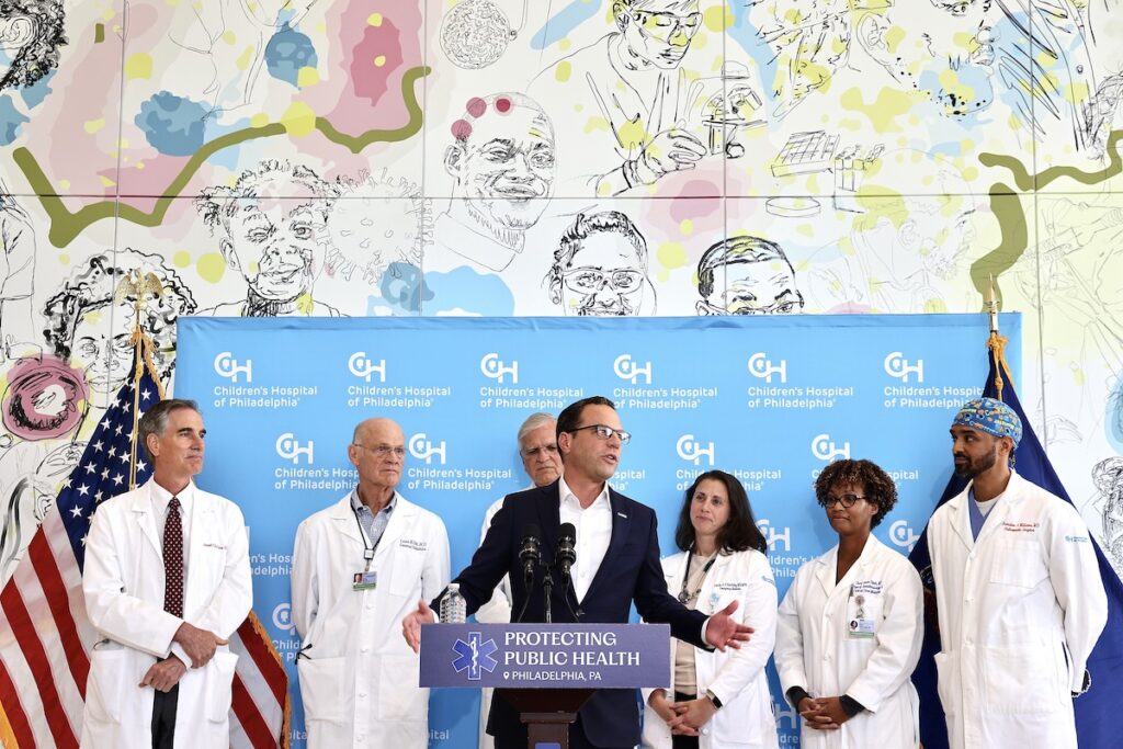 Governor Josh Shapiro at Children's Hospital of Philadephia