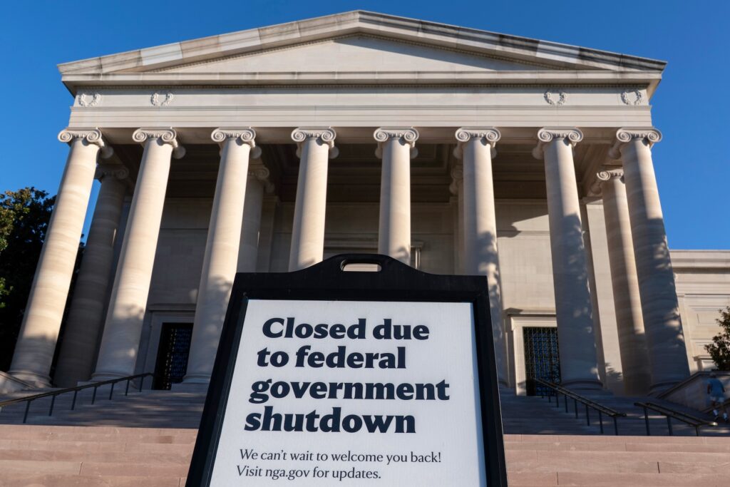 Government Shutdown Timeline A sign that reads