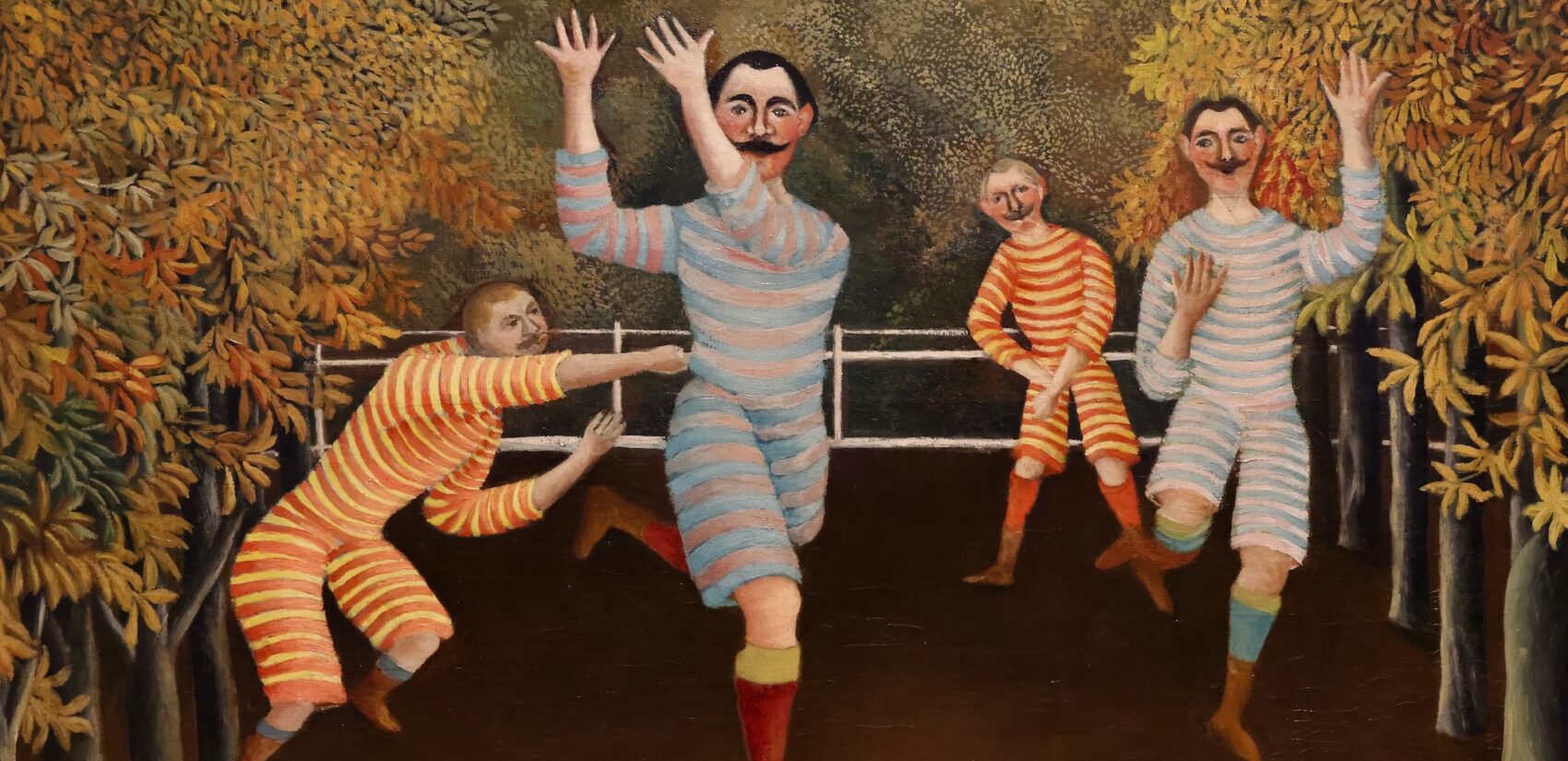 Henri Rousseau painted young men playing rugby football