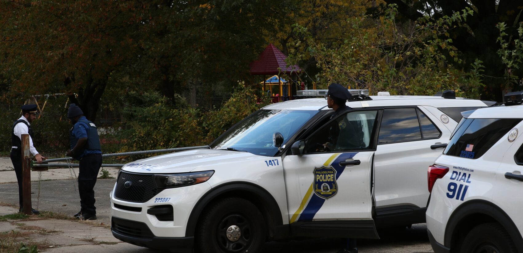 Police at the Kada Scott vigil