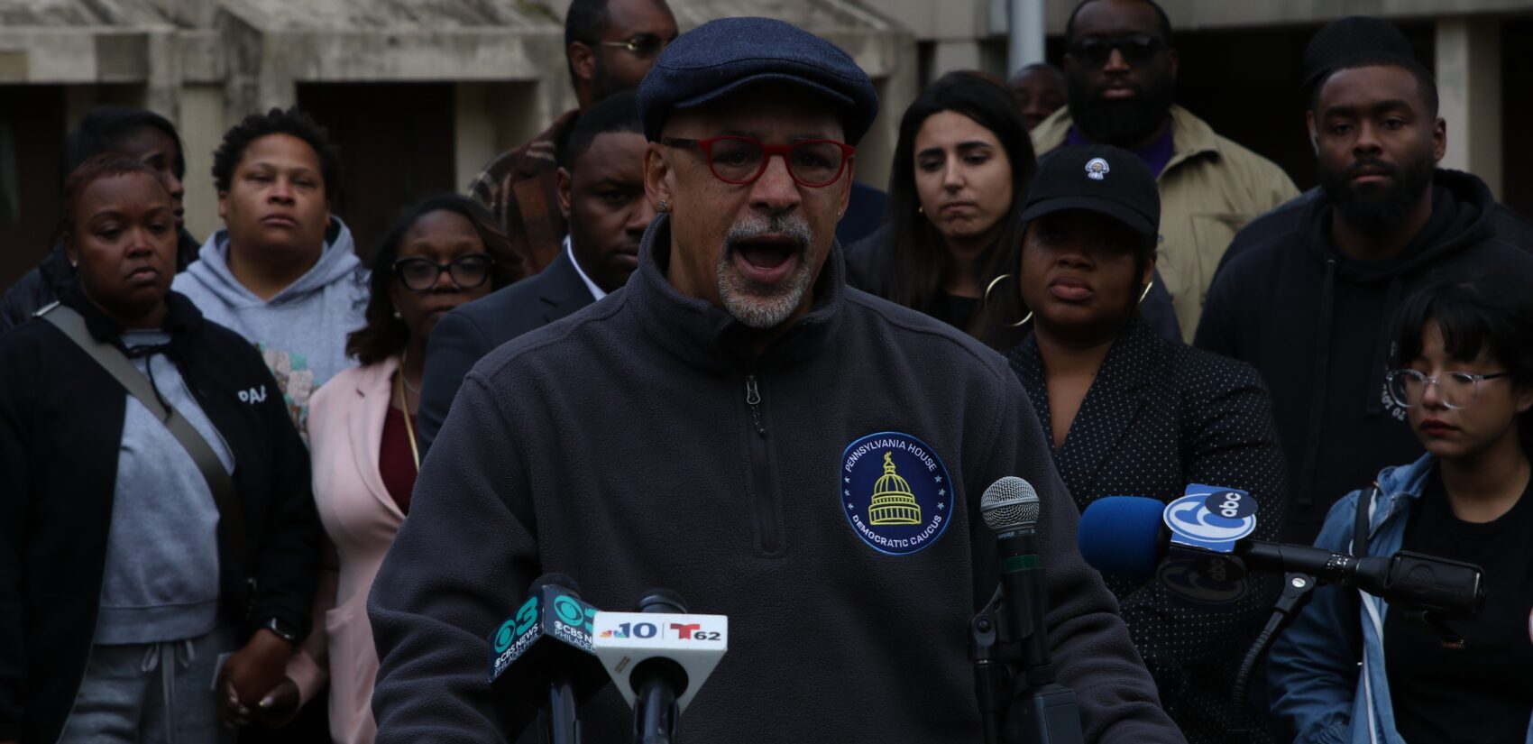 Chris Rabb speaks at the Kada Scott vigil