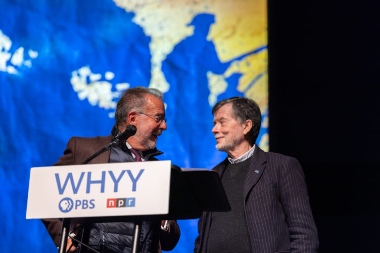 WHYY CEO Bill Marrazzo welcomes documentary filmmaker Ken Burns