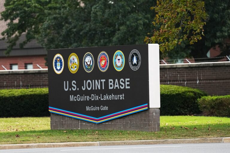 A sign at the entrance to the base