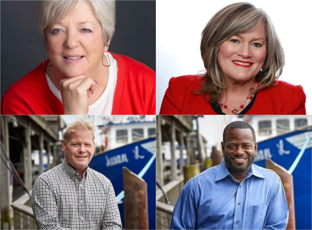 nj-leg-1-candidates-2025-10-10 Clockwise from top left: Carol Sabo, Carolyn Rush, Antwan L. McClellan and Erik K. Simonsen.