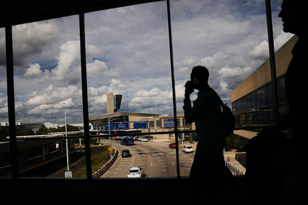 Government Shutdown Passengers walking at Philadelphia International Airport