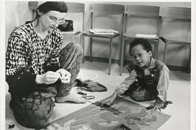 Moki Cherry and her son, Eagle-Eye, in 1973