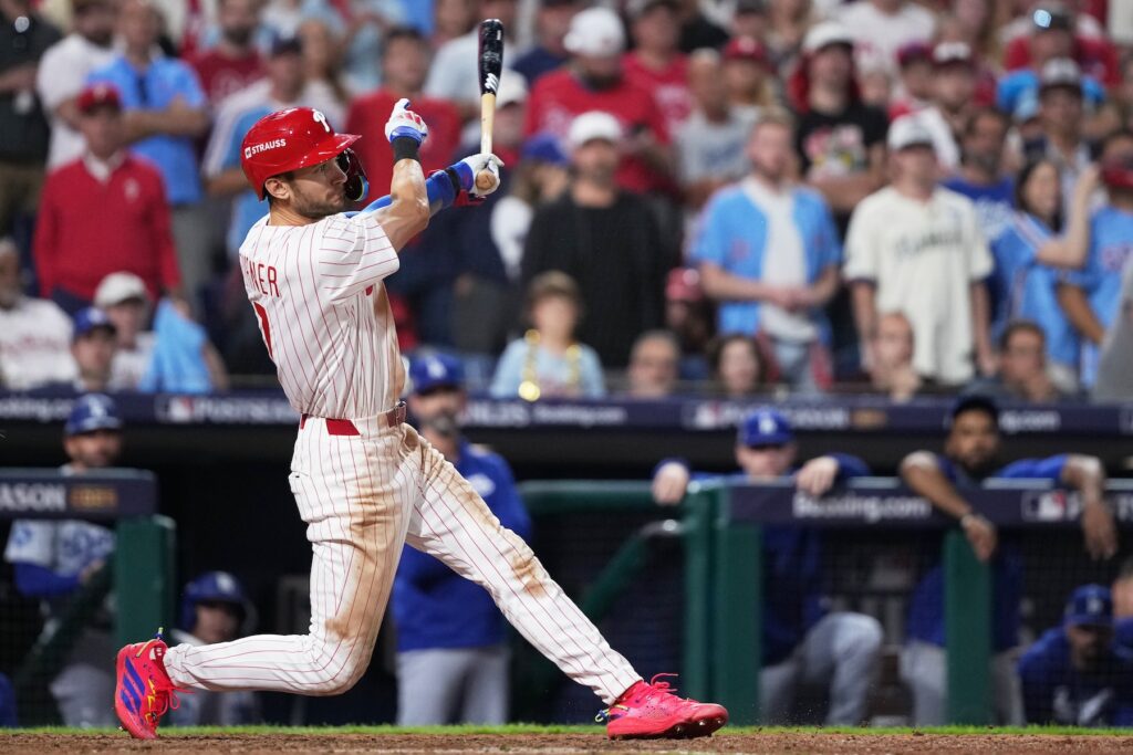 NLDS Dodgers Phillies Baseball Philadelphia Phillies' Trea Turner