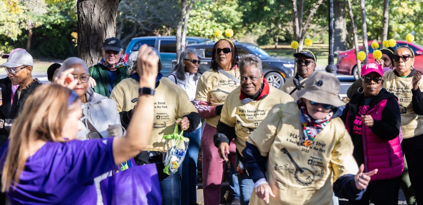 Seniors warm up ahead of the Philadelphia Corporation For Aging’s 13th annual Senior Strut