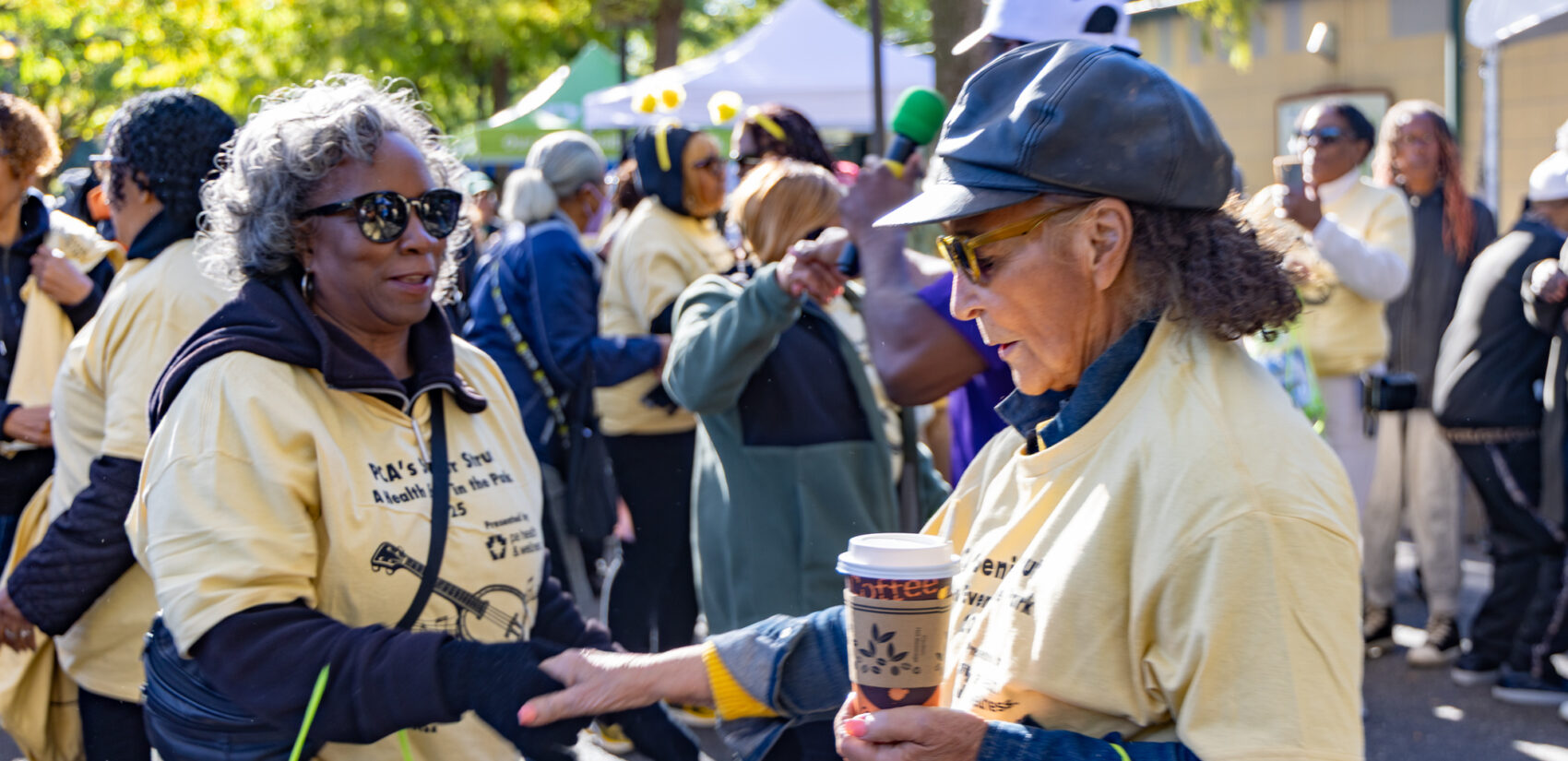 Seniors warm up ahead of the Philadelphia Corporation For Aging’s 13th annual Senior Strut