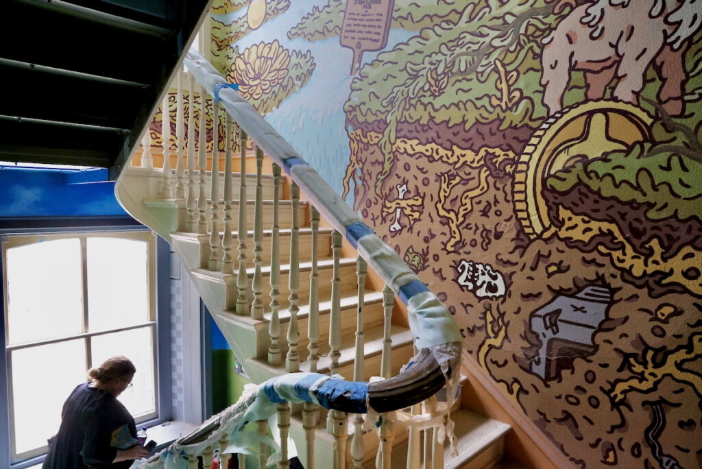 Staircase art display for the ''Ministry of Awe