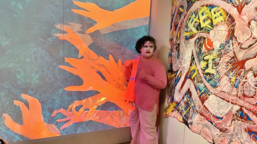 2025 11 20-p crimmins-jax bailey peoples-philadelphia calvary community center-you are here immersive art experience two perfomers in the You Are Here experience
