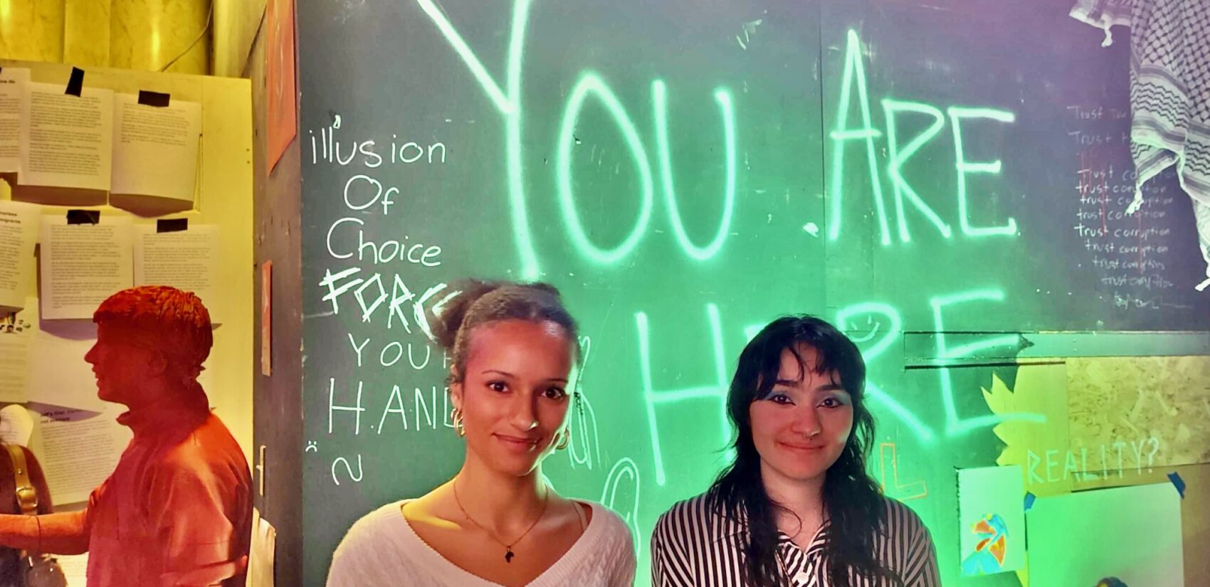 Rosie Smith and Pepper Jaffe at the You Are Here experience