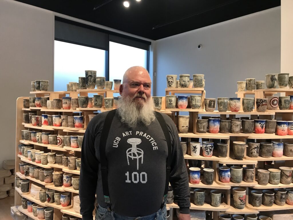 Ehren Tool / Clay Studio Marine Corps veteran and ceramic artist Ehren Tool shows his artwork displayed at the