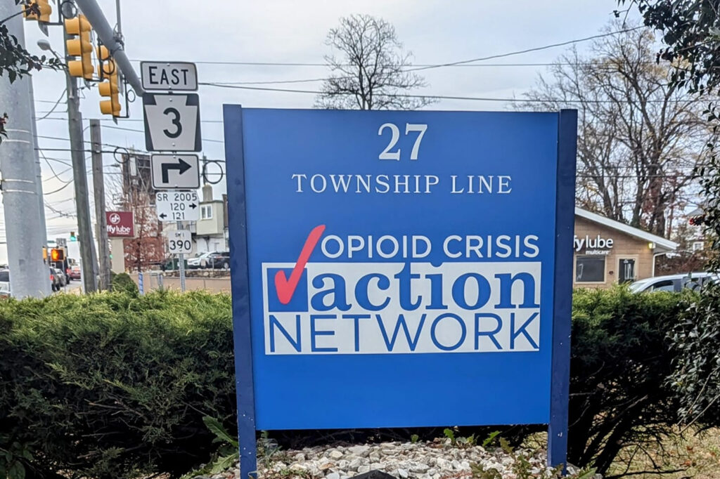 Opioid-Crisis-Action-Network-Delaware-County a sign for The Opioid Crisis Action Network
