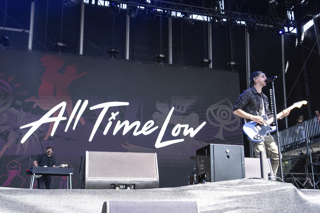 Alex Gaskarth, of All Time Low, performs during BottleRock Napa Valley