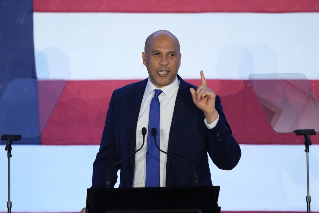 Election 2025 Governor New Jersey Senator Cory Booker speaking